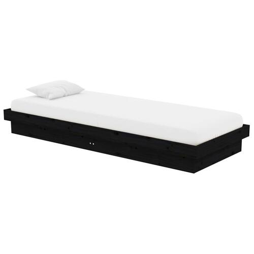 Sengeramme 75x190 cm Small Single massivt træ sort