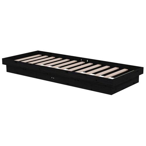 Sengeramme 75x190 cm Small Single massivt træ sort