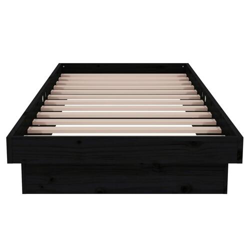 Sengeramme 75x190 cm Small Single massivt træ sort