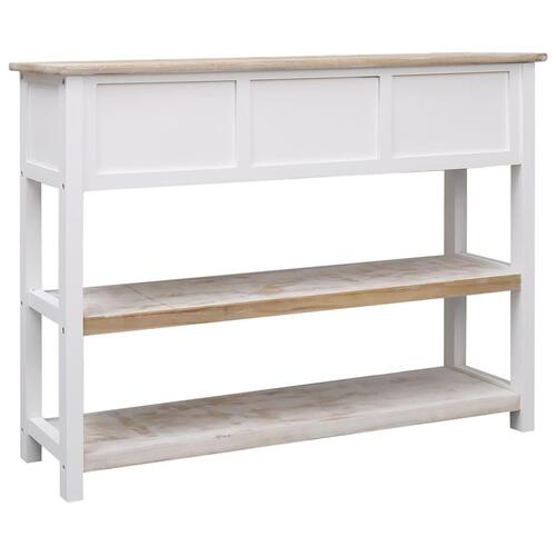 Skænk 108x30x76 cm massivt kejsertræ hvid og brun