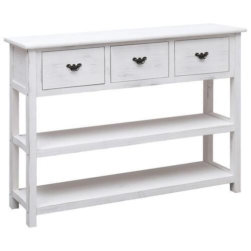 Skænk 108x30x76 cm massivt kejsertræ antikhvid