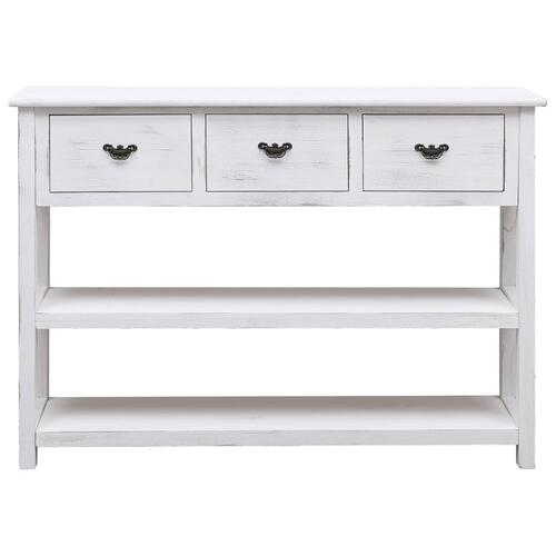Skænk 108x30x76 cm massivt kejsertræ antikhvid