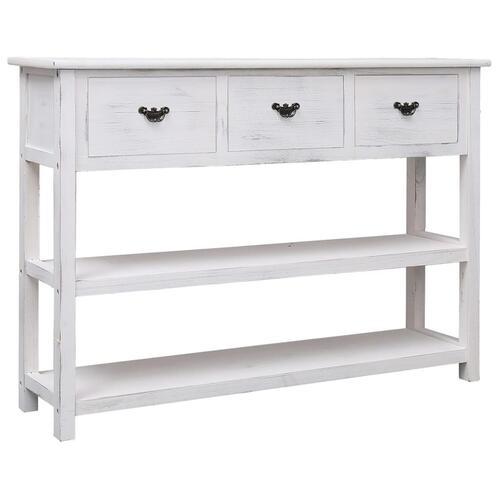 Skænk 108x30x76 cm massivt kejsertræ antikhvid