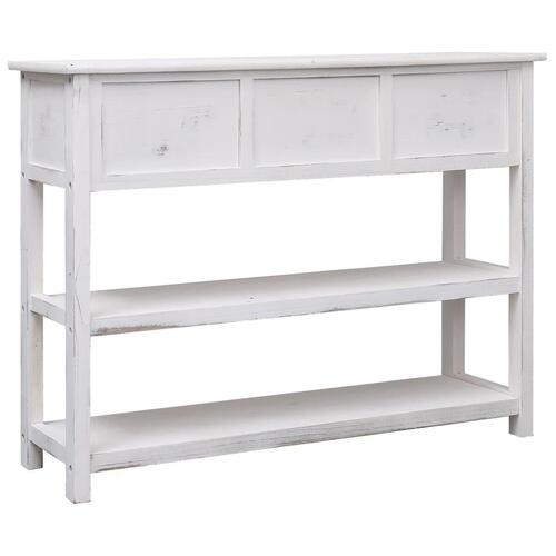 Skænk 108x30x76 cm massivt kejsertræ antikhvid