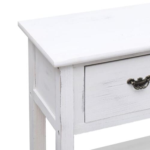 Skænk 108x30x76 cm massivt kejsertræ antikhvid
