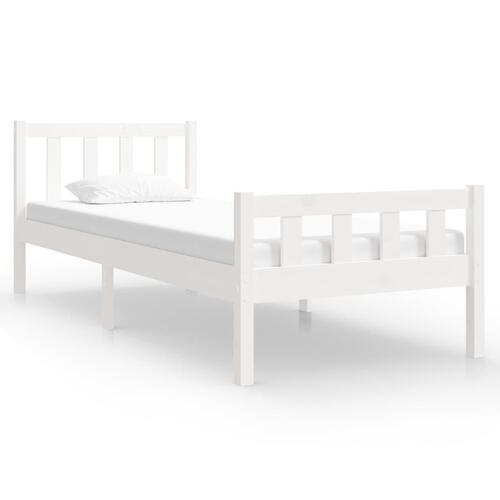 Sengeramme 75x190 cm Small Single massivt træ hvid
