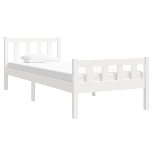 Sengeramme 75x190 cm Small Single massivt træ hvid