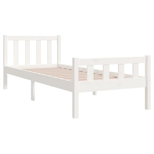 Sengeramme 75x190 cm Small Single massivt træ hvid