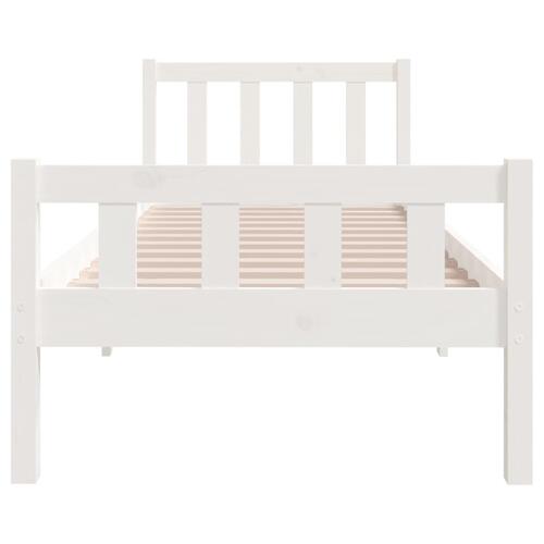 Sengeramme 75x190 cm Small Single massivt træ hvid