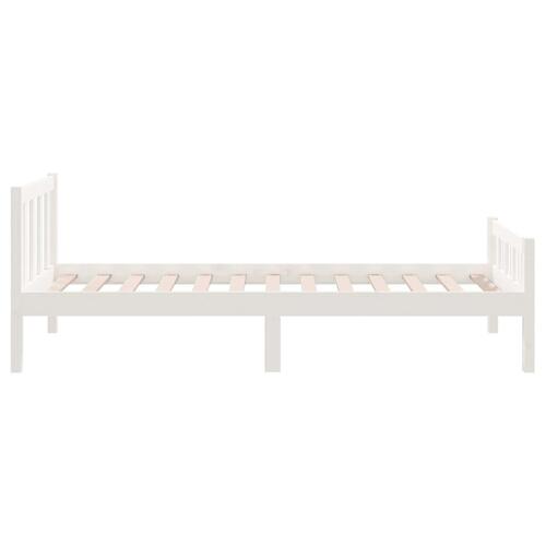 Sengeramme 75x190 cm Small Single massivt træ hvid