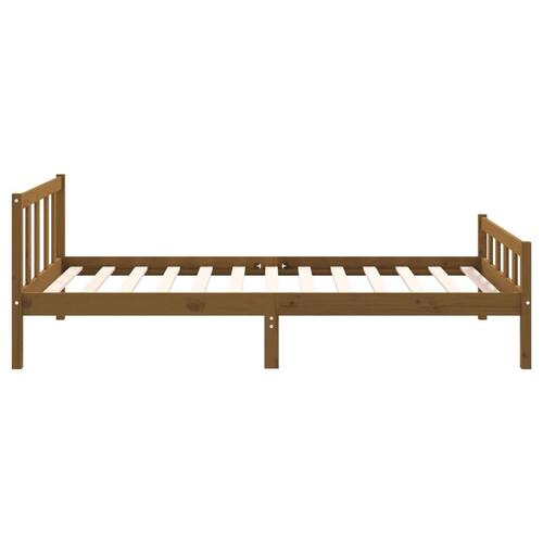 Sengeramme 90x200 cm massivt træ gyldenbrun