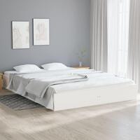 Sengestel 180x200 cm Super King massivt fyrretræ hvid