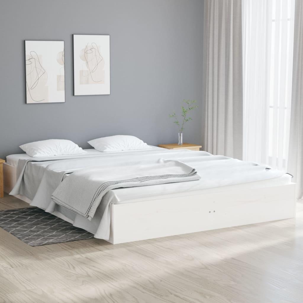 Sengeramme 120x190 cm Small Double massivt træ hvid