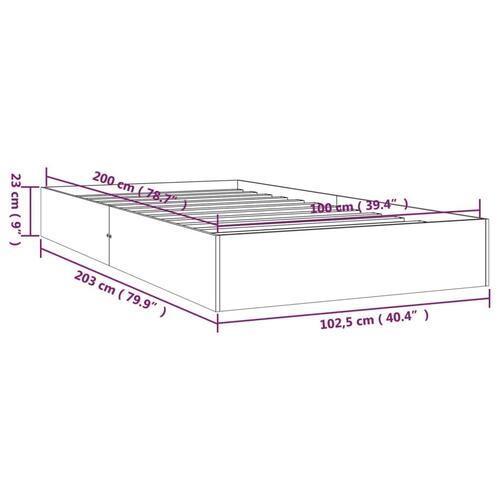 Sengeramme 100x200 cm massivt træ hvid