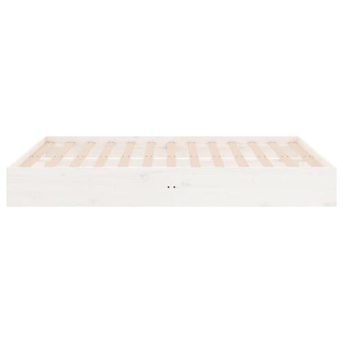 Sengeramme 135x190 cm dobbelt massivt fyrretræ hvid