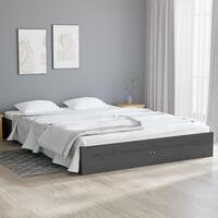 Sengeramme 135x190 cm Double massivt fyrretræ grå