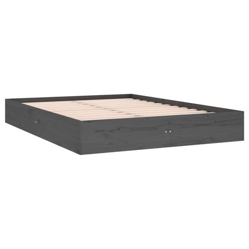 Sengeramme 135x190 cm Double massivt fyrretræ grå