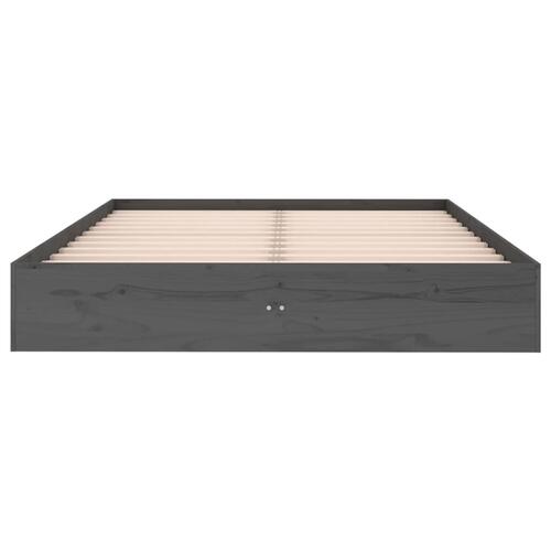 Sengeramme 135x190 cm Double massivt fyrretræ grå