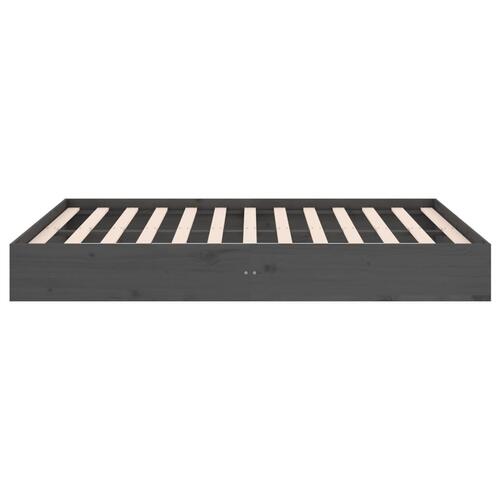 Sengeramme 135x190 cm Double massivt fyrretræ grå