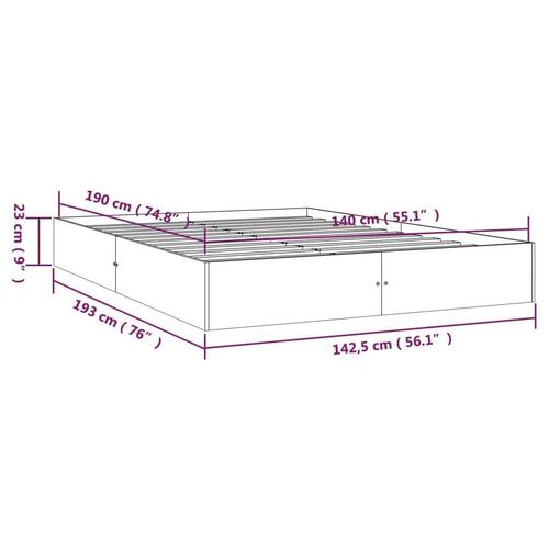 Sengeramme 140x190 cm massivt træ