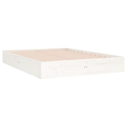 Sengeramme 140x190 cm massivt træ hvid