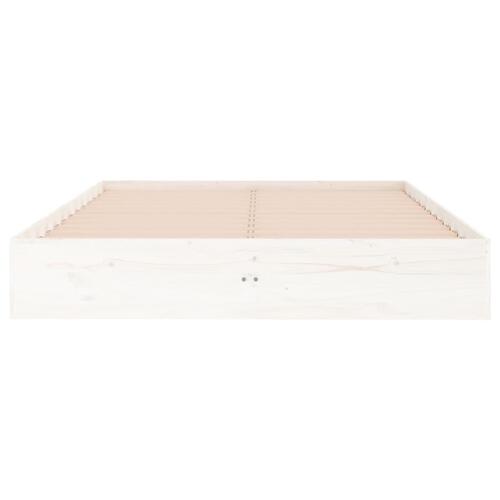 Sengeramme 140x190 cm massivt træ hvid