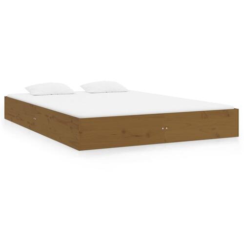Sengeramme 150x200 cm King Size massivt træ gyldenbrun