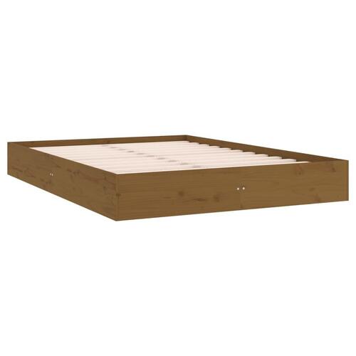 Sengeramme 150x200 cm King Size massivt træ gyldenbrun