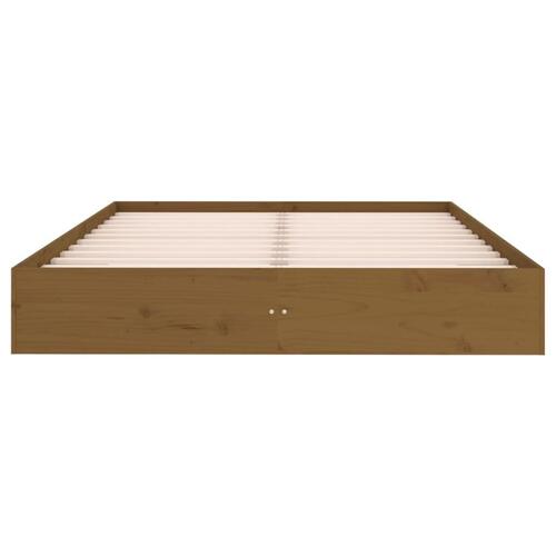 Sengeramme 150x200 cm King Size massivt træ gyldenbrun