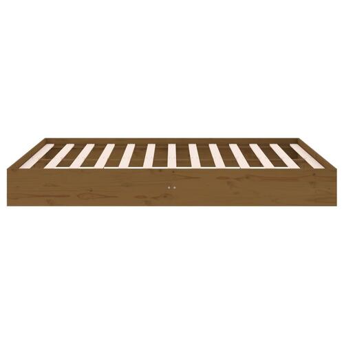 Sengeramme 150x200 cm King Size massivt træ gyldenbrun
