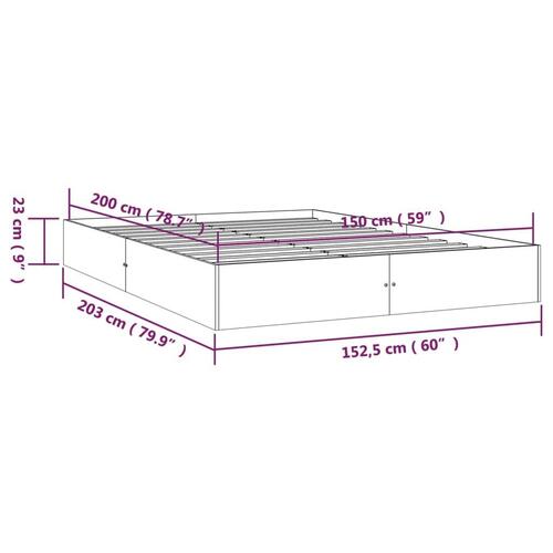 Sengeramme 150x200 cm King Size massivt træ gyldenbrun