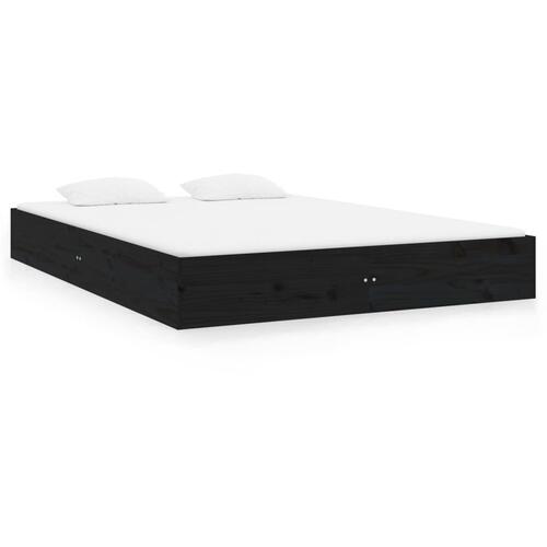 Sengeramme 150x200 cm King Size massivt træ sort