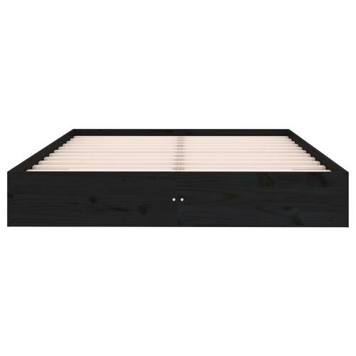 Sengeramme 150x200 cm King Size massivt træ sort