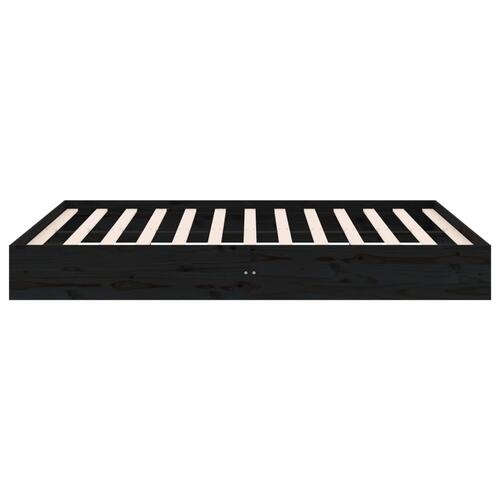 Sengeramme 150x200 cm King Size massivt træ sort
