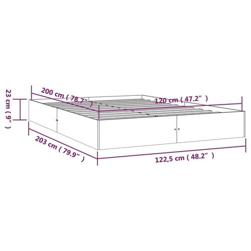 Sengeramme 120x200 cm massivt træ sort