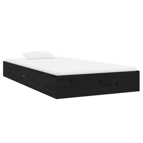 Sengeramme 90x200 cm massivt træ sort