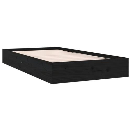 Sengeramme 90x200 cm massivt træ sort