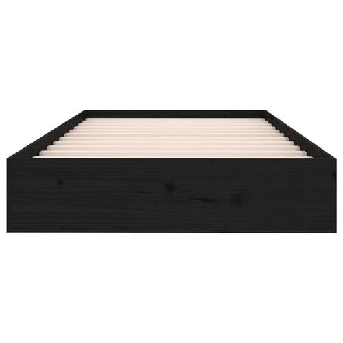 Sengeramme 90x200 cm massivt træ sort