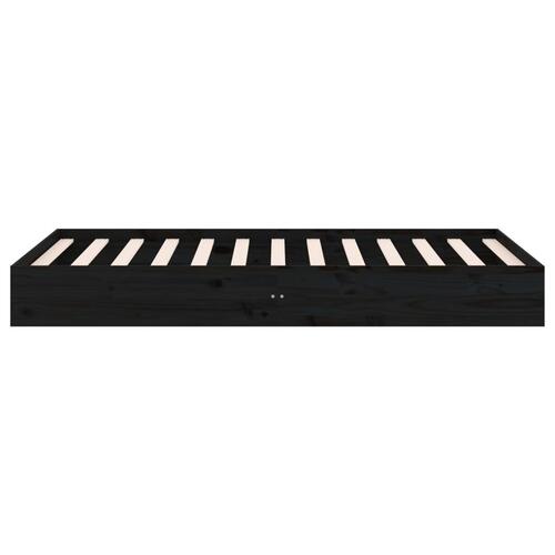 Sengeramme 90x200 cm massivt træ sort