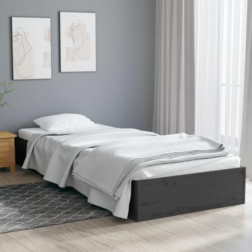 Sengeramme 75x190 cm Small Single massivt træ grå