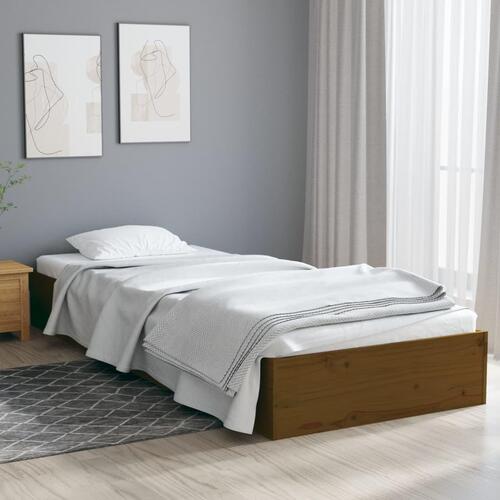 Sengeramme 75x190 cm Small Single massivt træ gyldenbrun