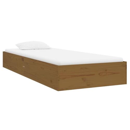 Sengeramme 75x190 cm Small Single massivt træ gyldenbrun
