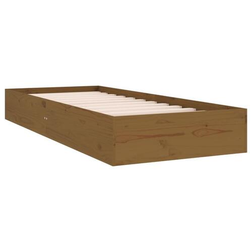 Sengeramme 75x190 cm Small Single massivt træ gyldenbrun