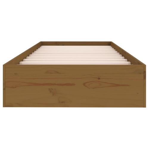 Sengeramme 75x190 cm Small Single massivt træ gyldenbrun