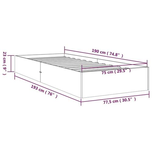 Sengeramme 75x190 cm Small Single massivt træ gyldenbrun