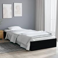 Sengeramme 75x190 cm Small Single massivt træ sort