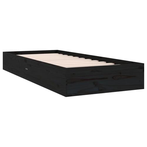Sengeramme 75x190 cm Small Single massivt træ sort