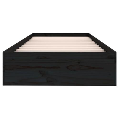 Sengeramme 75x190 cm Small Single massivt træ sort