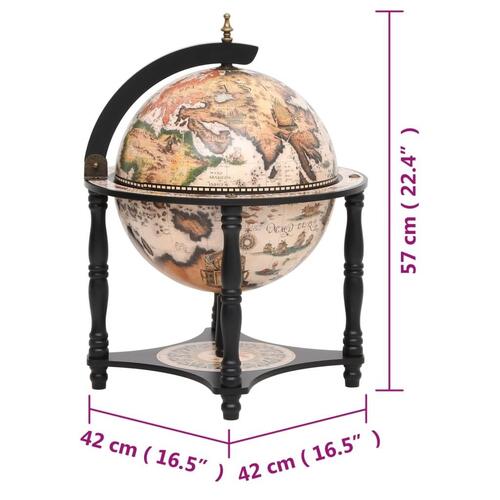 Globus-bar massivt eukalyptustræ sort