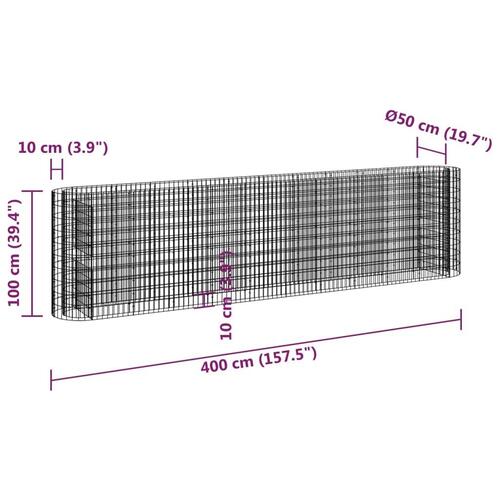 Gabion-højbed 400x50x100 cm galvaniseret jern